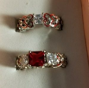 Red heart rings